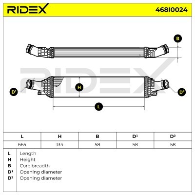 Intercooler, Charger RIDEX 468I0024 468I0024 - photo 6