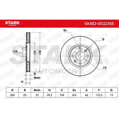 Brake Disc Stark SKBD-0022155 SKBD-0022155 - photo 8