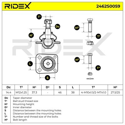 Ball Joint RIDEX 2462S0059 2462S0059 - photo 5