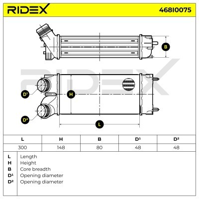 Intercooler, Charger RIDEX 468I0075 468I0075 - photo 5