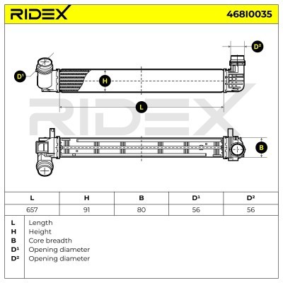 Intercooler, Charger RIDEX 468I0035 468I0035 - photo 5