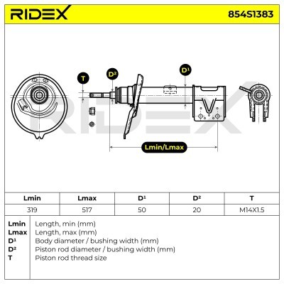 Shock Absorber RIDEX 854S1383 854S1383 - photo 4