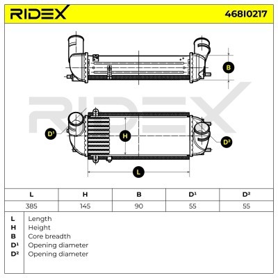 Intercooler, Charger RIDEX 468I0217 468I0217 - photo 6