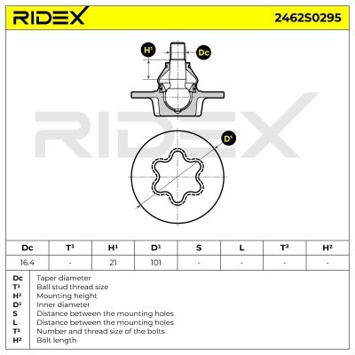 Ball Joint RIDEX 2462S0295 2462S0295 - photo 5