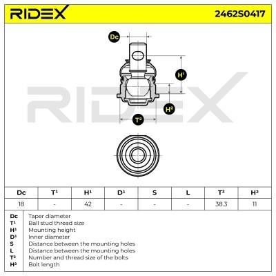 Ball Joint RIDEX 2462S0417 2462S0417 - photo 12