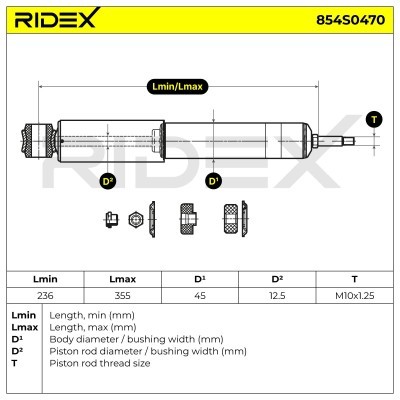 Shock Absorber RIDEX 854S0470 854S0470 - photo 4