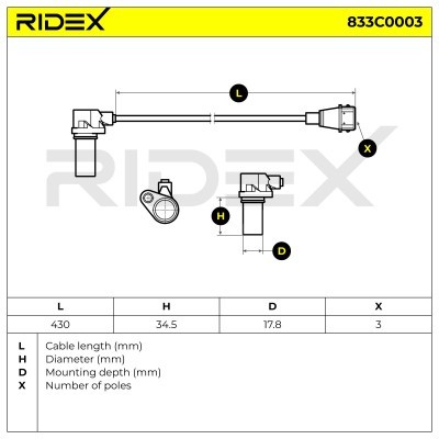 Crankshaft Pulse Sensor RIDEX 833C0003 833C0003 - photo 6