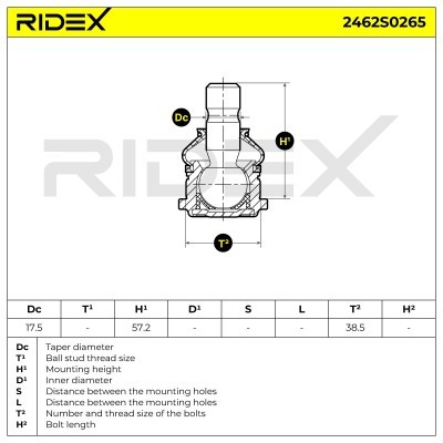 Ball Joint RIDEX 2462S0265 2462S0265 - photo 5
