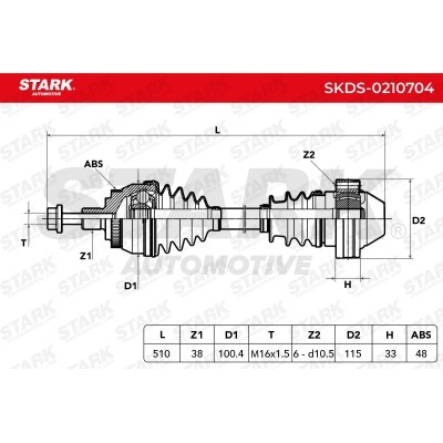 Drive Shaft Stark SKDS-0210704 SKDS-0210704 - photo 7