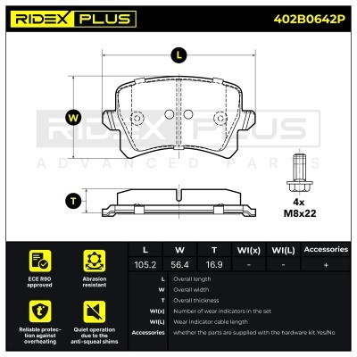 Brake Pads Set RIDEX 402B0642P 402B0642P - photo 2