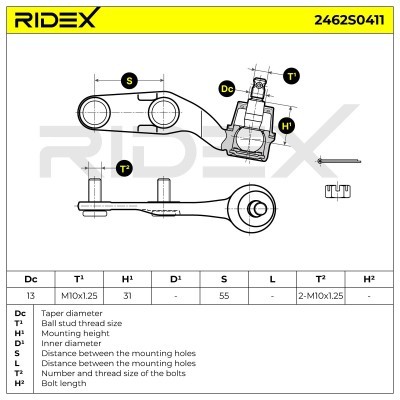 Ball Joint RIDEX 2462S0411 2462S0411 - photo 6