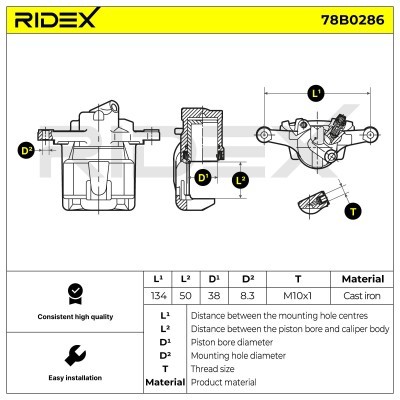 Brake Caliper RIDEX 78B0286 78B0286 - photo 5