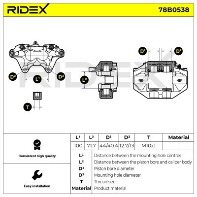 Brake Caliper RIDEX 78B0538 78B0538 - photo 6