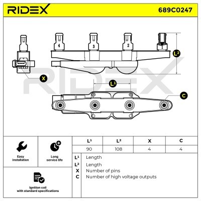 Ignition Coil RIDEX 689C0247 689C0247 - photo 4