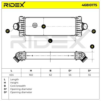 Intercooler, Charger RIDEX 468I0175 468I0175 - photo 7