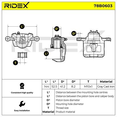 Brake Caliper RIDEX 78B0603 78B0603 - photo 6