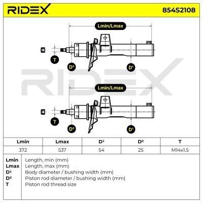 Shock Absorber RIDEX 854S2108 854S2108 - photo 8