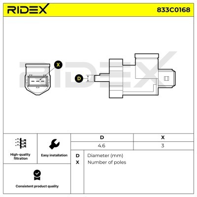 Crankshaft Pulse Sensor RIDEX 833C0168 833C0168 - photo 2
