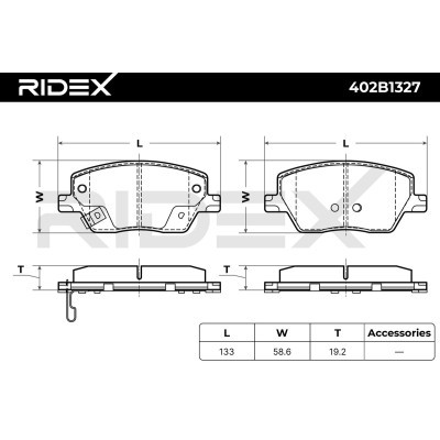 Brake Pads Set RIDEX 402B1327 402B1327 - photo 6
