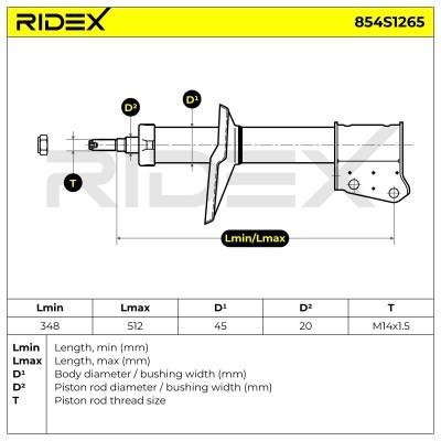 Shock Absorber RIDEX 854S1265 854S1265 - photo 8
