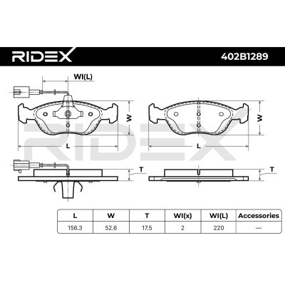 Brake Pads Set RIDEX 402B1289 402B1289 - photo 7