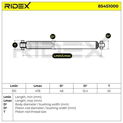 Shock Absorber RIDEX 854S1000 854S1000 - photo 5