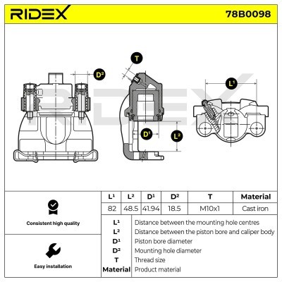 Brake Caliper RIDEX 78B0098 78B0098 - photo 6