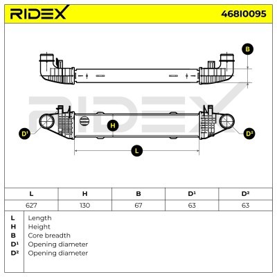 Intercooler, Charger RIDEX 468I0095 468I0095 - photo 5