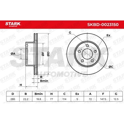 Brake Disc Stark SKBD-0023150 SKBD-0023150 - photo 8