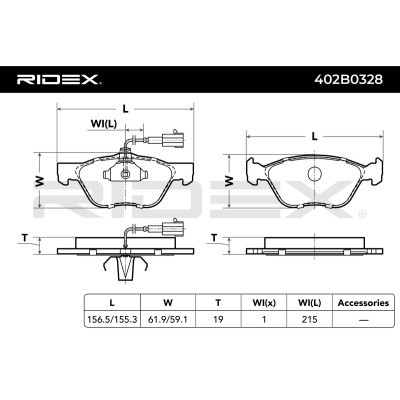 Brake Pads Set RIDEX 402B0328 402B0328 - photo 9