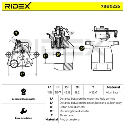 Brake Caliper RIDEX 78B0225 78B0225 - photo 8