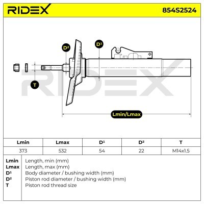 Shock Absorber RIDEX 854S2524 854S2524 - photo 8