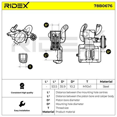 Brake Caliper RIDEX 78B0676 78B0676 - photo 6