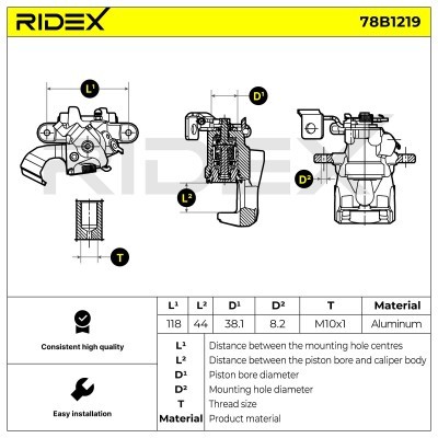 Brake Caliper RIDEX 78B1219 78B1219 - photo 5