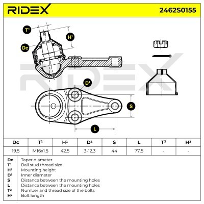 Ball Joint RIDEX 2462S0155 2462S0155 - photo 5