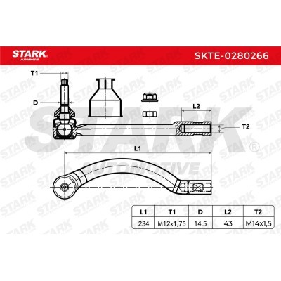 Tie Rod End Stark SKTE-0280266 SKTE-0280266 - photo 3