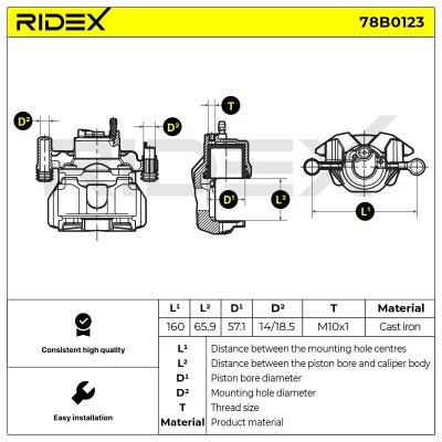 Brake Caliper RIDEX 78B0123 78B0123 - photo 2