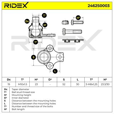 Ball Joint RIDEX 2462S0003 2462S0003 - photo 7
