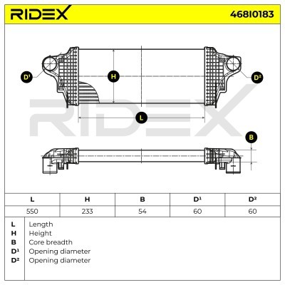 Intercooler, Charger RIDEX 468I0183 468I0183 - photo 7