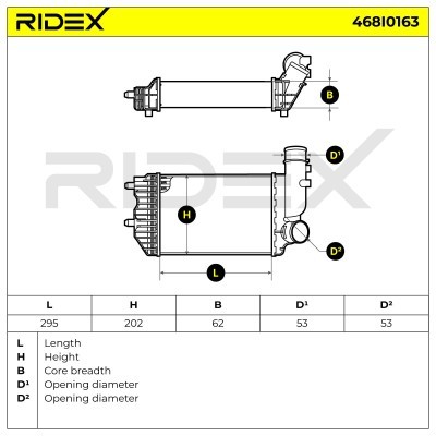 Intercooler, Charger RIDEX 468I0163 468I0163 - photo 5