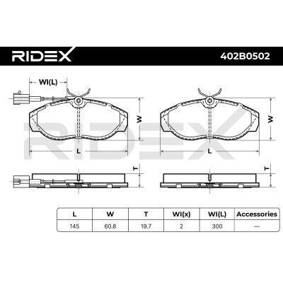 Brake Pads Set RIDEX 402B0502 402B0502 - photo 8