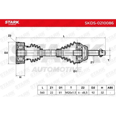 Drive Shaft Stark SKDS-0210086 SKDS-0210086 - photo 8