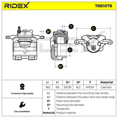 Brake Caliper RIDEX 78B1078 78B1078 - photo 6