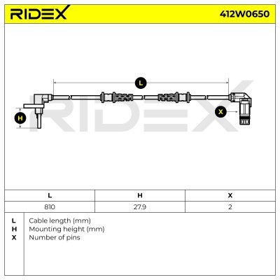 ABS Sensor RIDEX 412W0650 412W0650 - photo 5