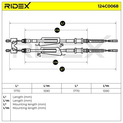 Cable Pull, Parking Brake RIDEX 124C0068 124C0068 - photo 3