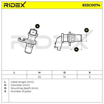 Crankshaft Pulse Sensor RIDEX 833C0074 833C0074 - photo 6
