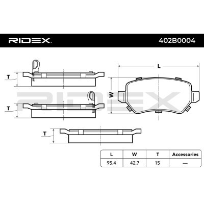 Brake Pads Set RIDEX 402B0004 402B0004 - photo 3