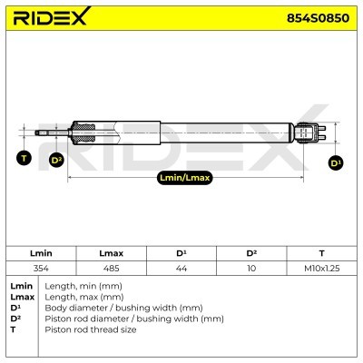 Shock Absorber RIDEX 854S0850 854S0850 - photo 6