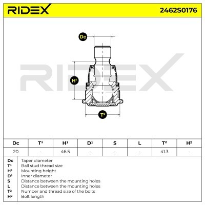 Ball Joint RIDEX 2462S0176 2462S0176 - photo 5