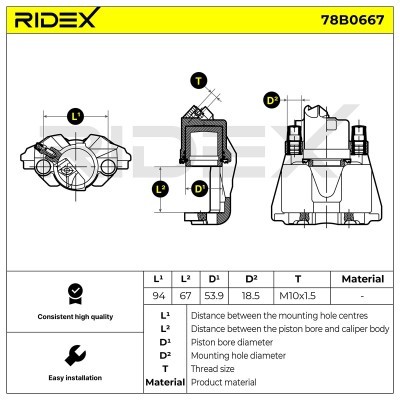 Brake Caliper RIDEX 78B0667 78B0667 - photo 5